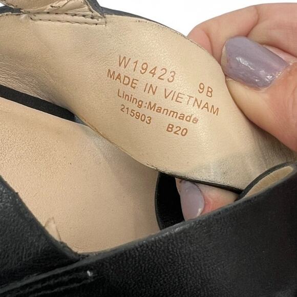 Cole Haan | 9 | Laci Platform Leather Slingback Stacked Wood Wedge Sandal - Picture 2 of 6